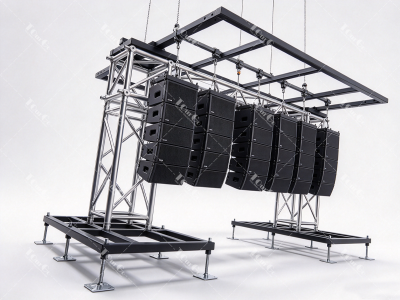Aluminum Line Array Speaker Truss System/ Ground Support Audio Hanging Truss/ Stage Line Array Speaker Bracket Truss for Concert & Live Event