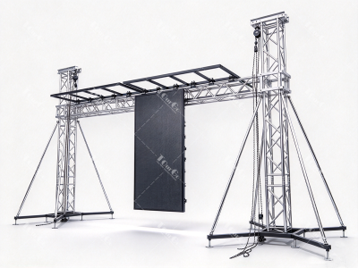 Aluminum LED Screen Lifting Truss System/ Ground Support LED Video Wall Hanging Truss with Chain Hoist/ Stage LED Display Truss for Event & Concert